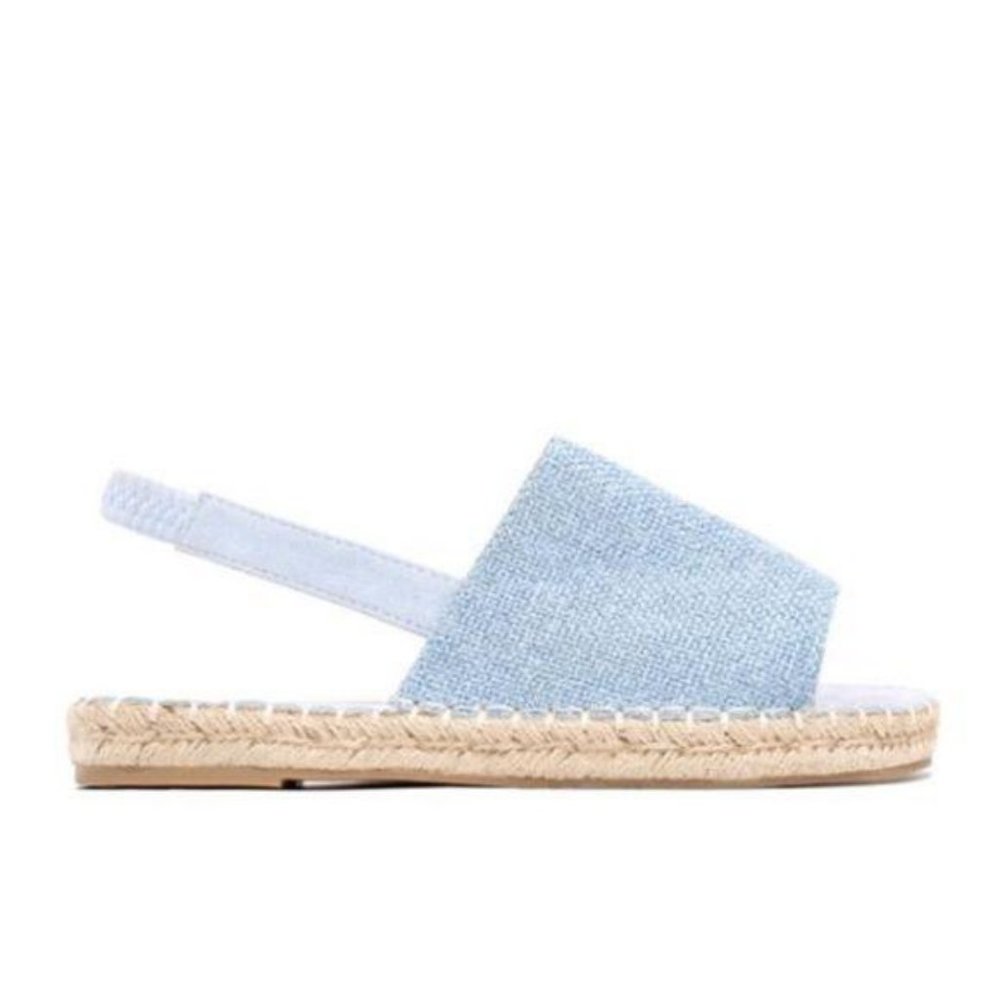 !NEW! Peep Toe Slingback Espadrilles in Light Blue - Picture 3 of 7